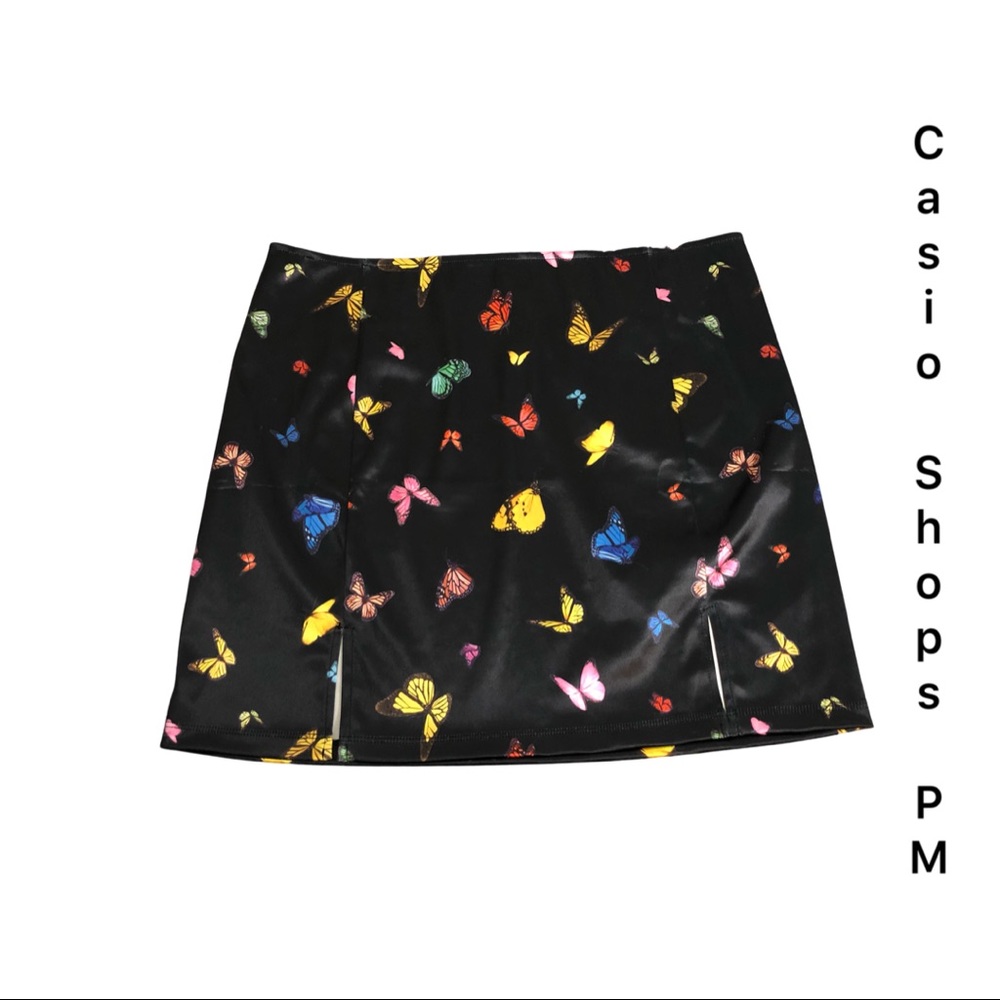 Trendy Black Butterfly Mini Skirt 2XL/XXL